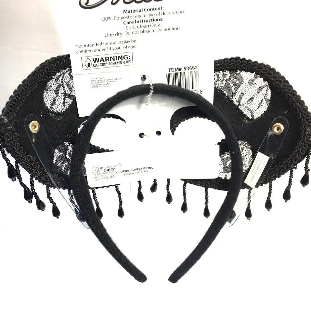 Venetian Masquerade Blk Lace Mask NWT NOS